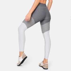Outdoor Voices Womens Gray Tri Color Colorblocked Leggings EUC Size Small